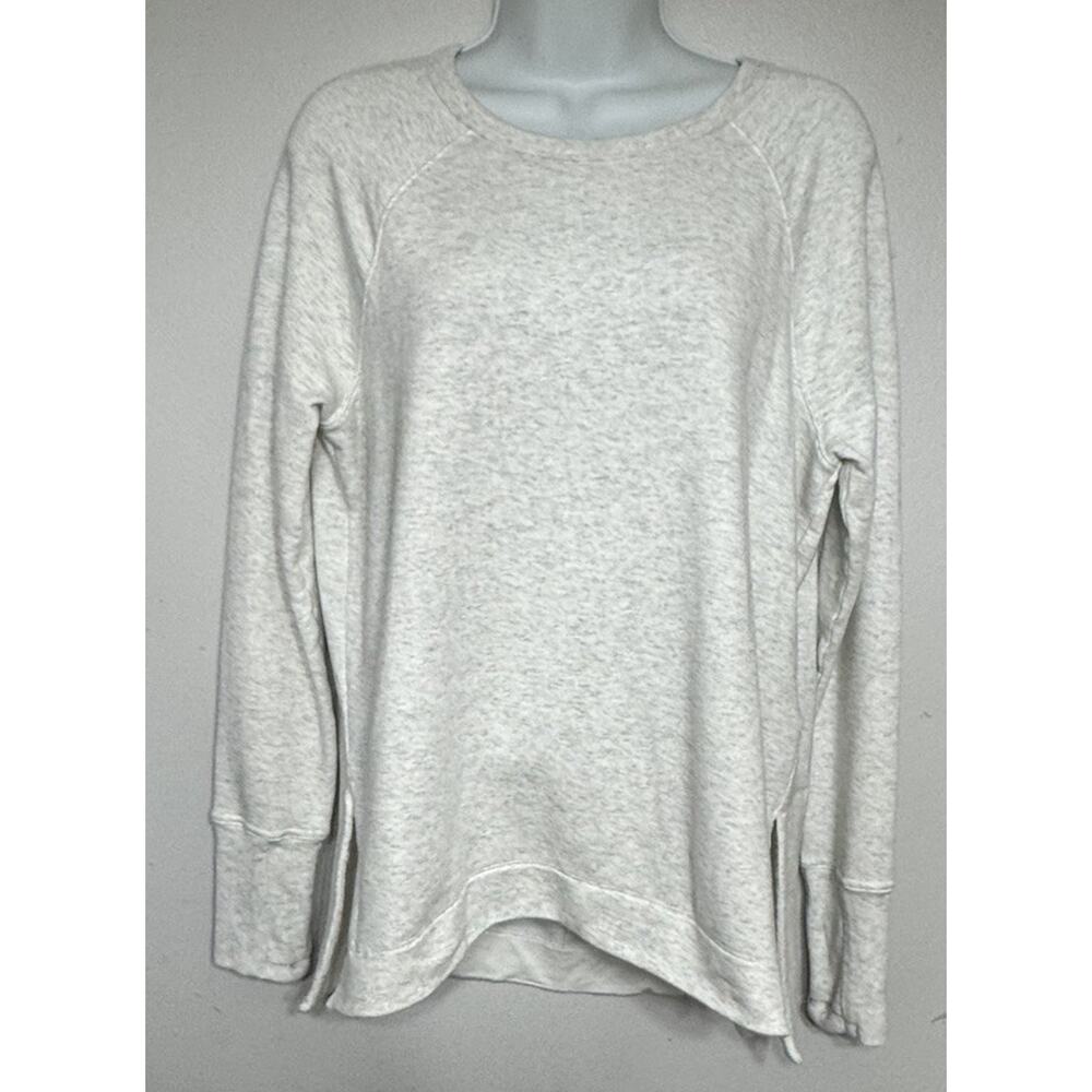 Athleta Sweatshirt Small Grey Coastal Luxe Recover Long Sleeve Thumb Hole Crew